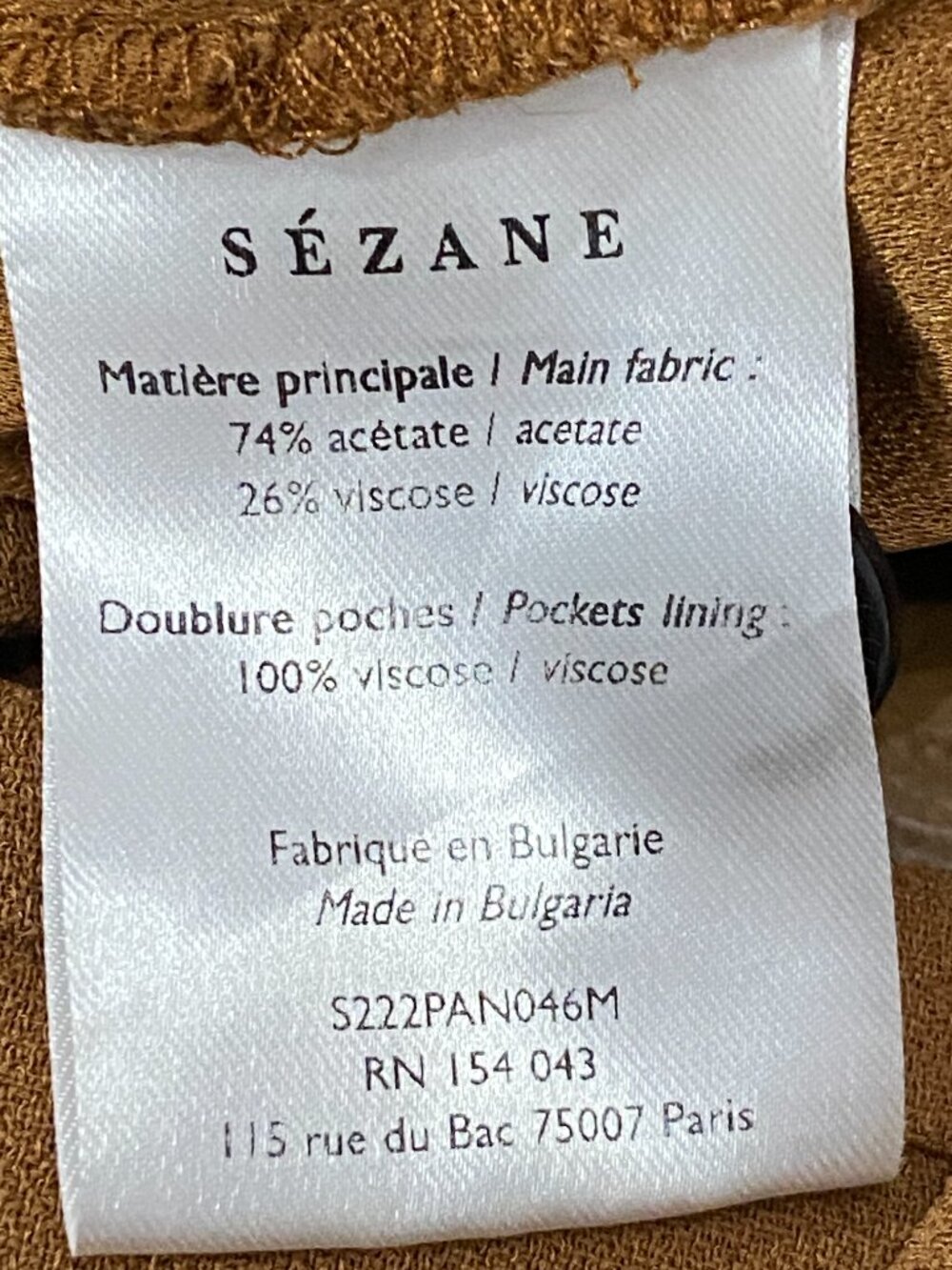 Sezane Dan Trousers Camel Tan Wide Leg High Waist Pleated Pants 44 US 12 - Picture 4 of 11